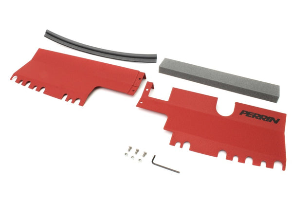 Perrin 15-21 WRX/STI Radiator Shroud (Without OEM Intake Scoop) - Red - PSP-ENG-512-2RD for 2015-2021 Subaru WRX STI - front 