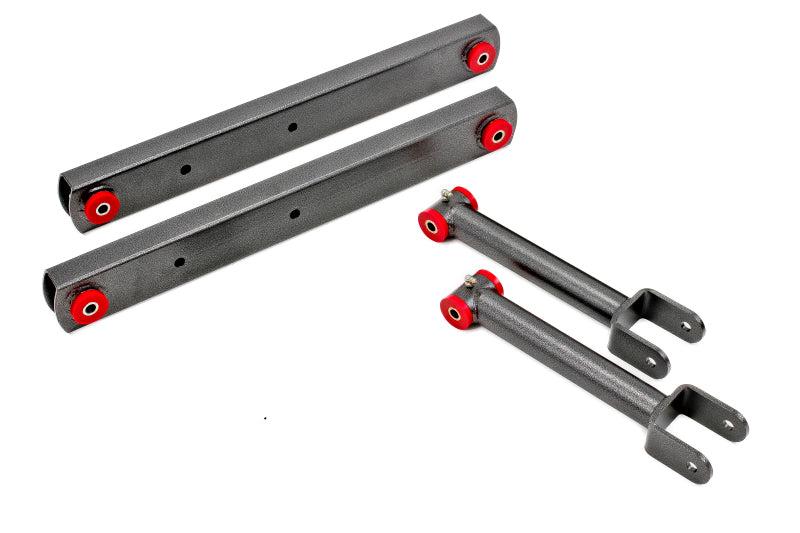 BMR 64-67 A-Body Non-Adj. Rear Suspension Kit - Black Hammertone - RSK002H for 1964-1967 Buick Skylark - front view