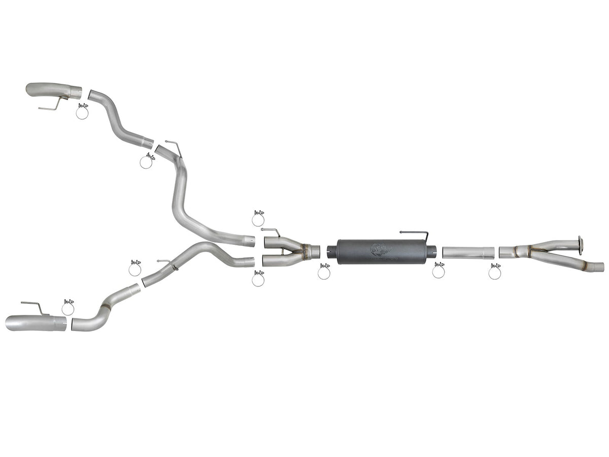 aFe MACH Force-Xp Cat-Back Exhaust w/Dual Hi-Tuck Tips 17-18 Ford F-150 Raptor V6-3.5L (tt) - 49-33095
