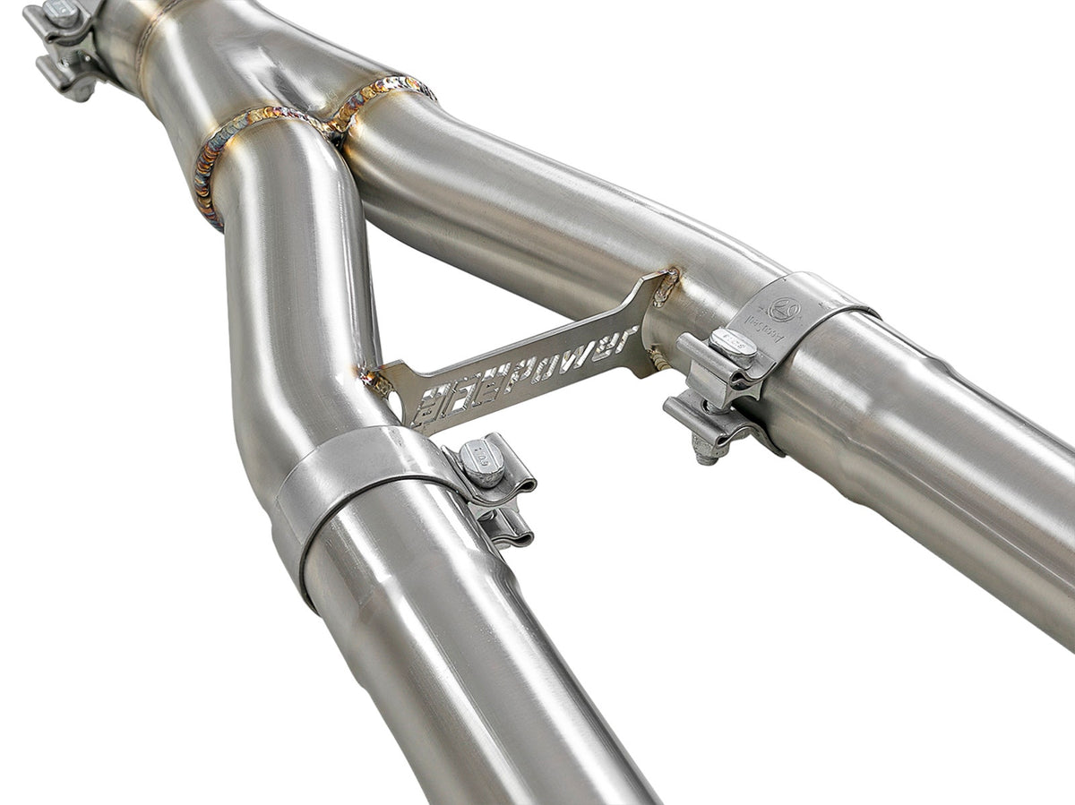 aFe Takeda 2.5in to 3in 304 SS Y-Pipe Exhaust System 16-18 Infiniti Q50/Q60 V6-3.0L (tt) - 49-36131