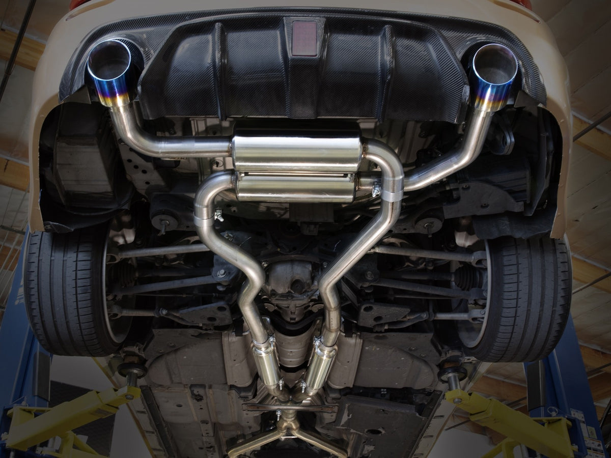 aFe 14-15 Infiniti Q50 (V37) V6 3.7L Takeda 2-1/2in SS Cat-Back Exhaust System w/ Carbon Fiber Tips - 49-36136-C