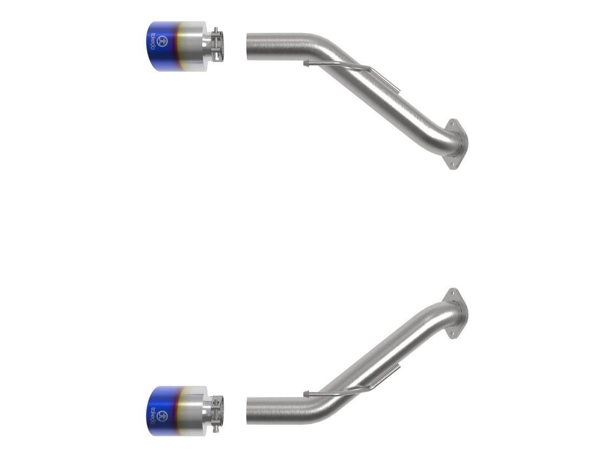 aFe 2023 Nissan Z V6-3.0L (tt) Takeda Stainless Steel Axle-Back Exhaust System w/ Blue Flame Tip