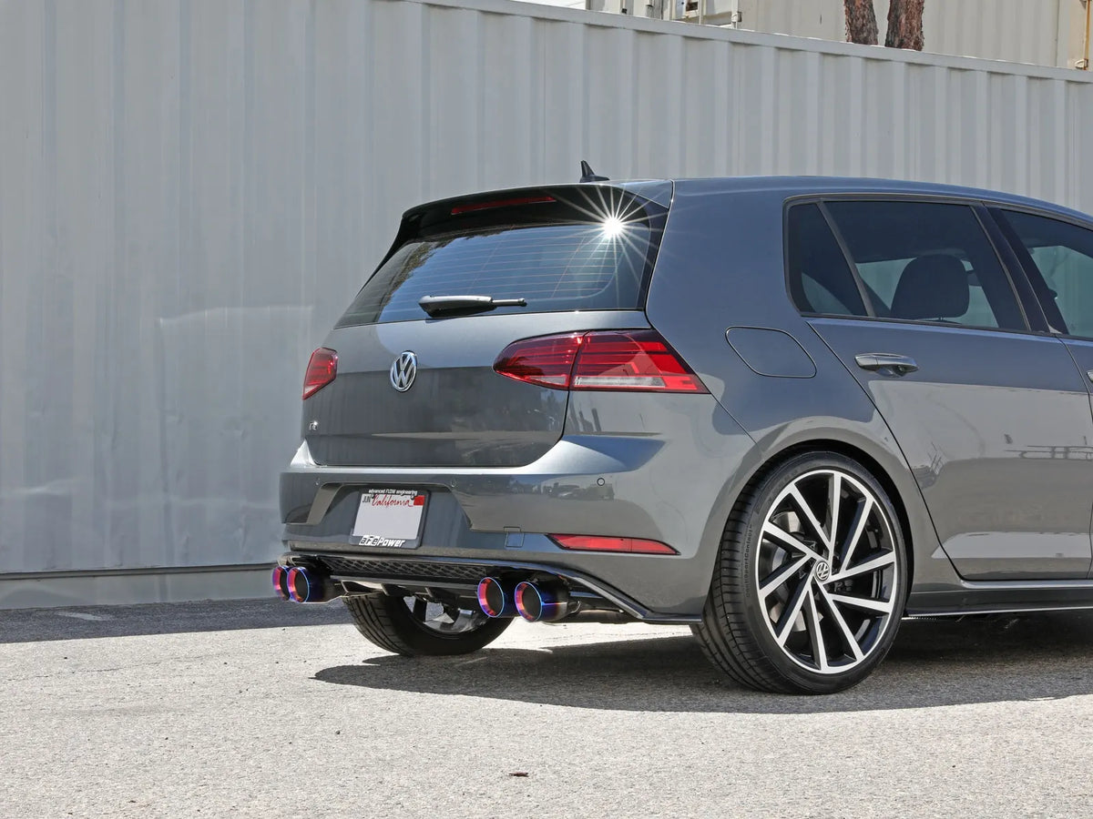 afe POWER MACH Force-Xp 15-19 Volkswagen Golf R L4-2.0L(T) 304 SS Cat-Back Exhaust System Blue Tips - 49-36430-L