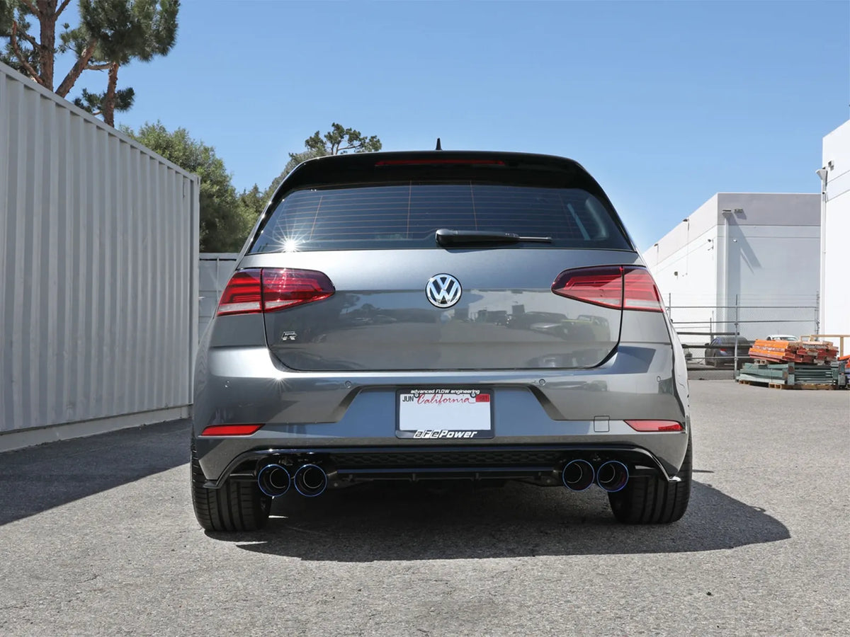 afe POWER MACH Force-Xp 15-19 Volkswagen Golf R L4-2.0L(T) 304 SS Cat-Back Exhaust System Blue Tips - 49-36430-L