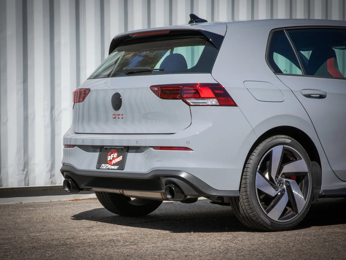 aFe Gemini XV 3in to 2 1/2in 304 SS Cat-Back Exhaust 22-23 Volkswagen GTI (MK8) 2.0L w/ Black Tips - 49-36451-B