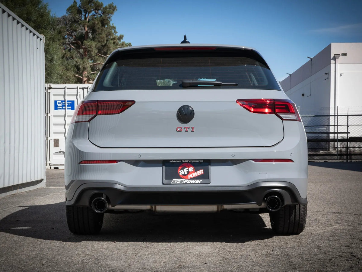 aFe Gemini XV 3in to 2 1/2in 304 SS Cat-Back Exhaust 22-23 Volkswagen GTI (MK8) 2.0L w/ Black Tips - 49-36451-B