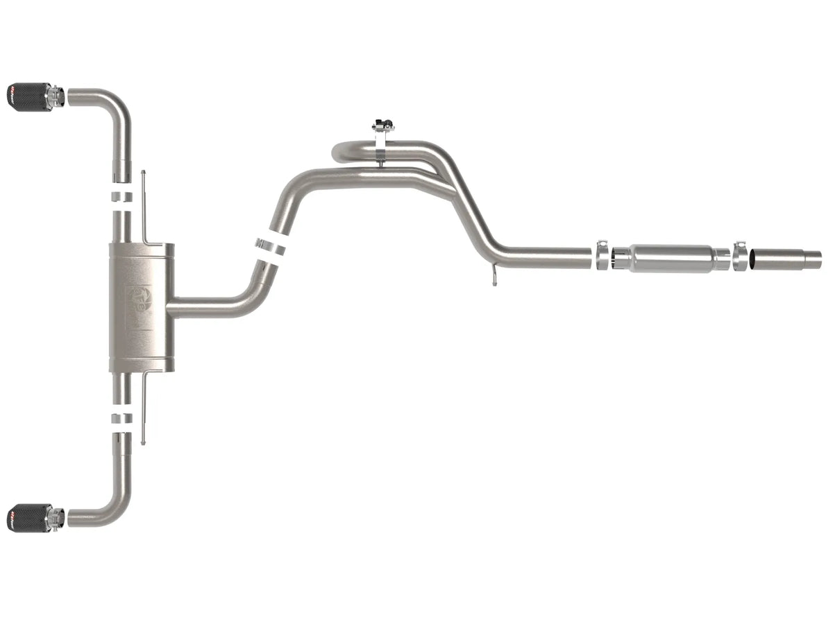 aFe Gemini XV 3in to 2 1/2in 304 SS Cat-Back Exhaust 22-23 Volkswagen GTI (MK8) 2.0L w/ Carbon Tips - 49-36451-C