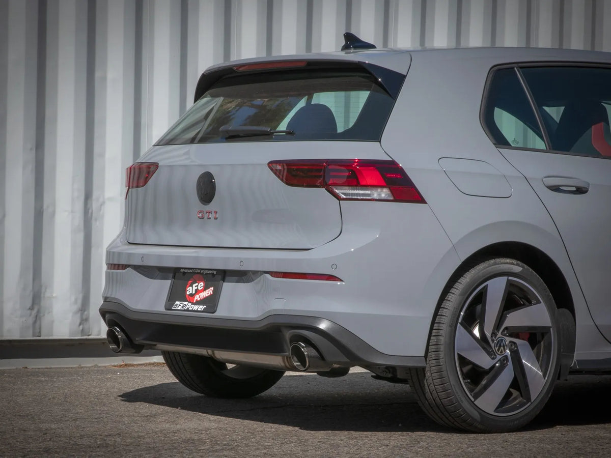 aFe Gemini XV 3in to 2 1/2in 304 SS Cat-Back Exhaust 22-23 Volkswagen GTI (MK8) 2.0L w/ Carbon Tips - 49-36451-C