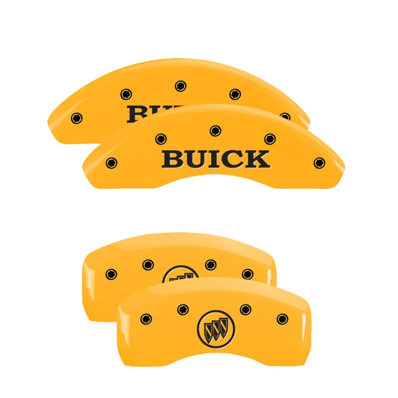MGP 4 Caliper Covers Engraved Front Buick Engraved Rear Buick Shield Yellow finish black ch - 49006SBSHYL