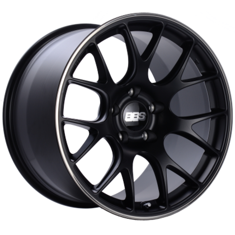 BBS CH-R 19x8 5x114.3 ET38 Satin Black Polished Rim Protector Wheel -82mm PFS/Clip Required - CH143BPO
