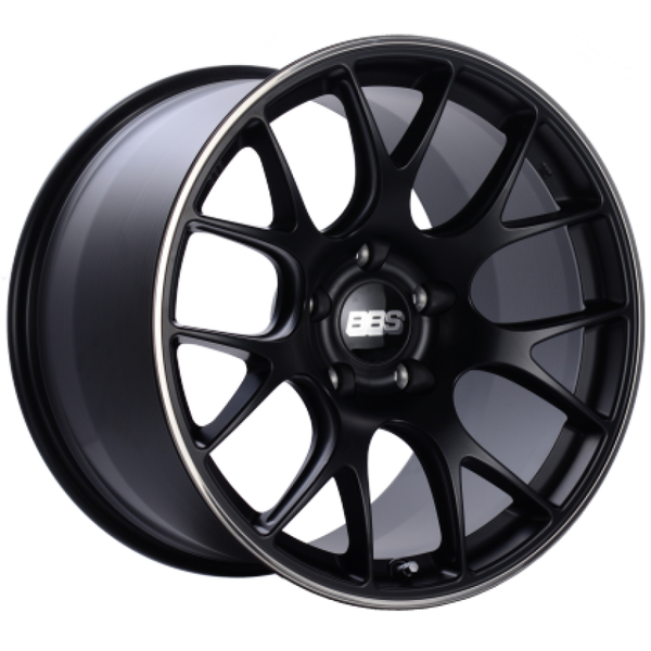 BBS CH-R 19x8 5x120 ET40 Satin Black Polished Rim Protector Wheel -82mm PFS/Clip Required - CH129BPO by BBS