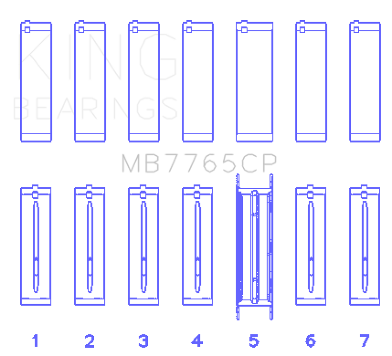 King GMC 4.2 Vortec L6 Main Bearing Set - MB7765CP