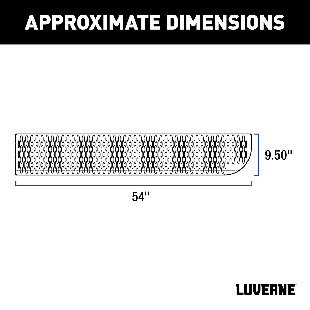 LUVERNE 495154 Grip Step XL 9-1/2" x 54" Steel Passenger-Side Running Board (No Brackets)