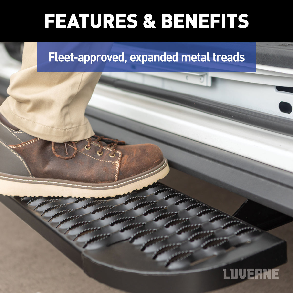 LUVERNE 495154 Grip Step XL 9-1/2" x 54" Steel Passenger-Side Running Board (No Brackets)