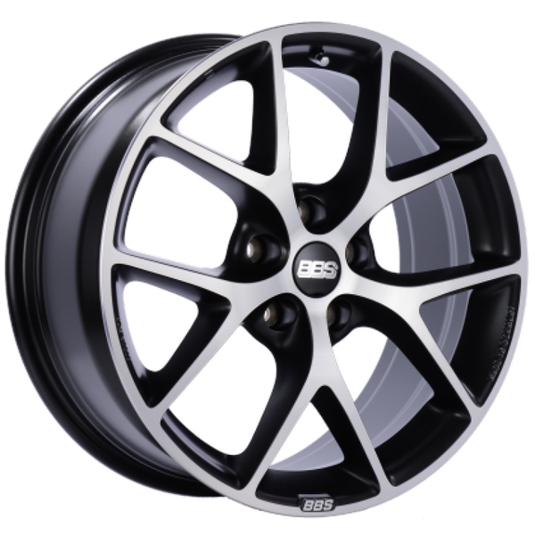 BBS SR 19x8.5 5x114.3 ET35 Satin Black Diamond Cut Face Wheel -82mm PFS/Clip Required - SR039VGPK by BBS