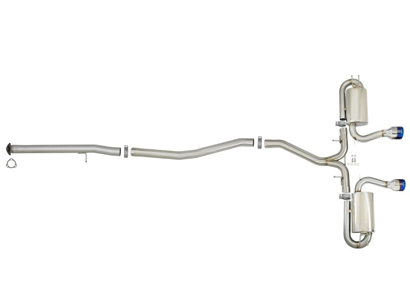 aFe Takeda 3in 304 SS Cat-Back Exhaust System w/ Blue Tips 2017 Honda Civic Si I4 1.5L (t) - 49-36618-L