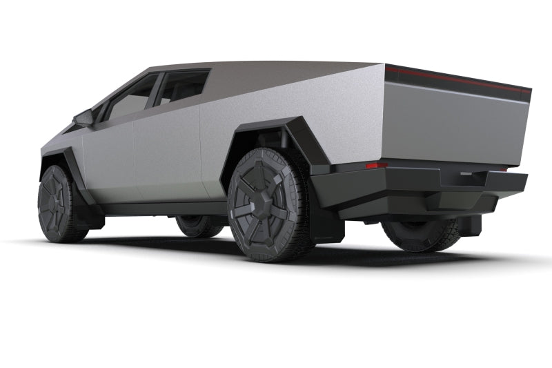 Rally Armor 2024 Tesla Cybertruck Black UR Mud Flap Metallic Black Logo - MF112-UR-BLK-SIL