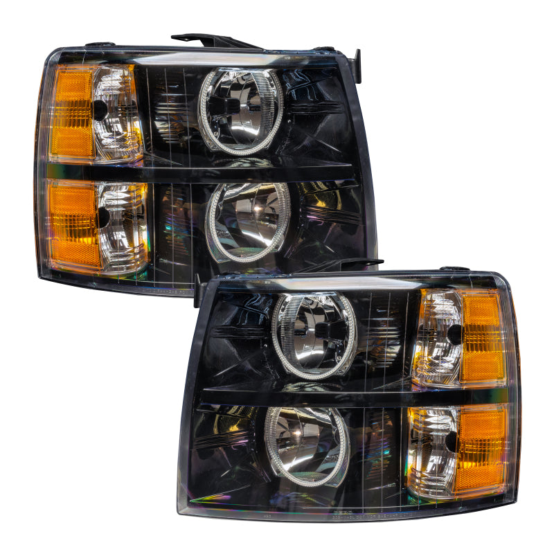 Oracle Lighting 07-13 Chevrolet Silverado Assembled Halo Headlights Round Style -Blue SEE WARRANTY - 7105-002