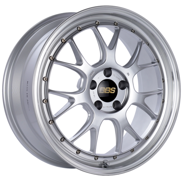 BBS LM-R 19x8.5 5x112 ET38 Diamond Silver Center Diamond Cut Lip Wheel -82mm PFS/Clip Required - LM322DSPK by BBS