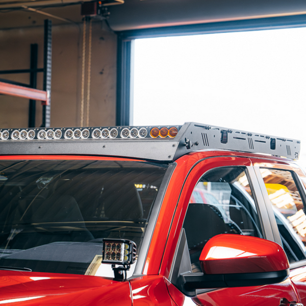 Cali Raised 2024 Toyota Tacoma Premium Roof Rack - Yes Lighting Cut Out - CR4167 - front view