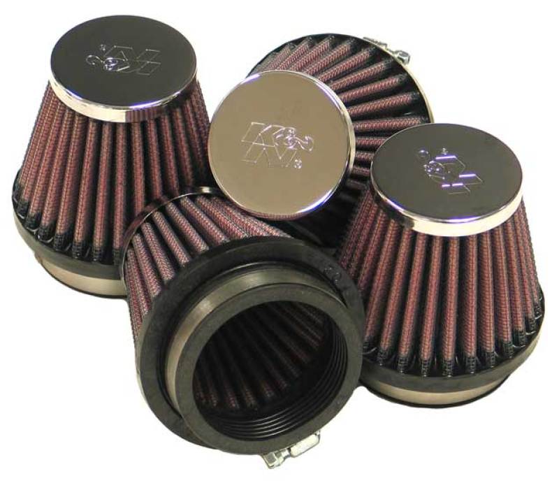 K&amp;N Universal Chrome Filter 2.125 in Flange ID / 3in Base OD / 2in Top OD / 2.75in H (4 per box) - RC-2344