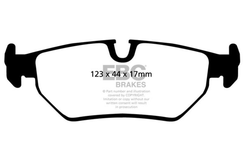 EBC 89-91 Audi 200 2.2 Turbo (ATE) Ultimax2 Front Brake Pads - UD3941 for 1997-2006 Jaguar XK8 - front view