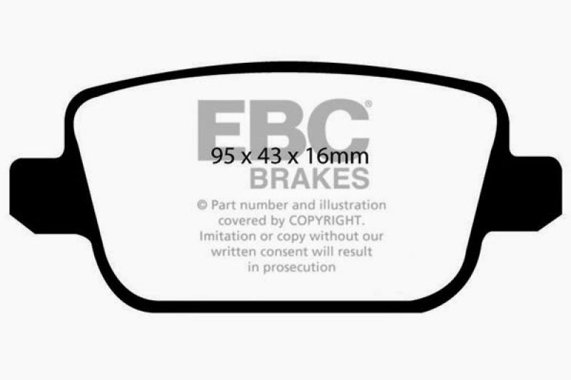 EBC 06+ Volvo S80 3.2 (300mm Front Rotors) Redstuff Rear Brake Pads - DP31933C