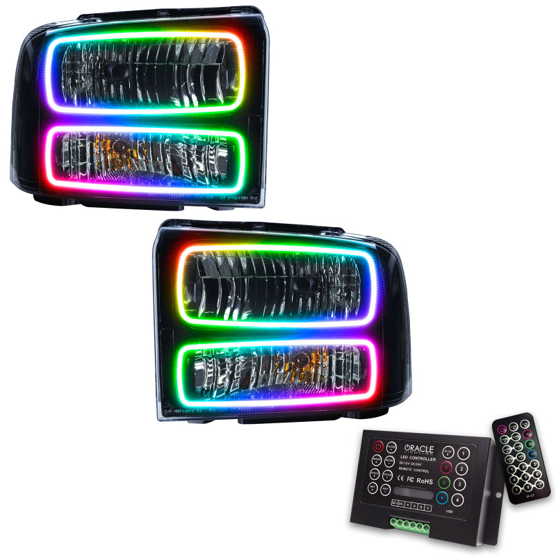 Oracle 05-07 Ford F-250/350 SMD HL - Black - ColorSHIFT w/ 2.0 Controller SEE WARRANTY - 7161-333