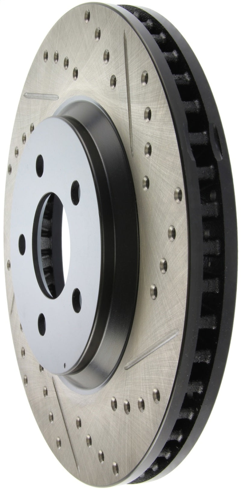 StopTech 05-10 Ford Mustang GT Front Left Slotted &amp; Drilled Rotor - 127.61086L