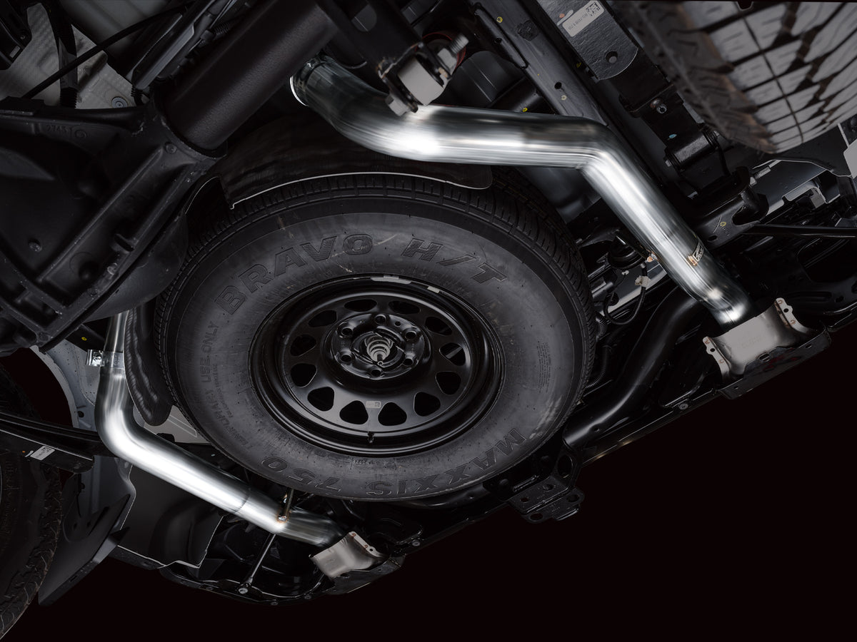 AWE 4th Gen GM 1500 6.2L Catback Split Rear Exit (w/ Bumper Cutouts) - OE Tips - 3015-31202