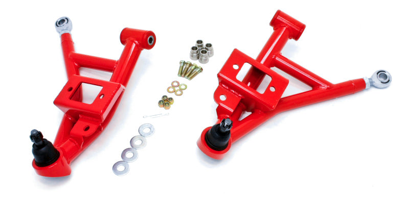 BMR 93-02 F-Body Adj. Lower A-Arms/Rod End Combo (Polyurethane) - Red - AA002R by BMR Suspension