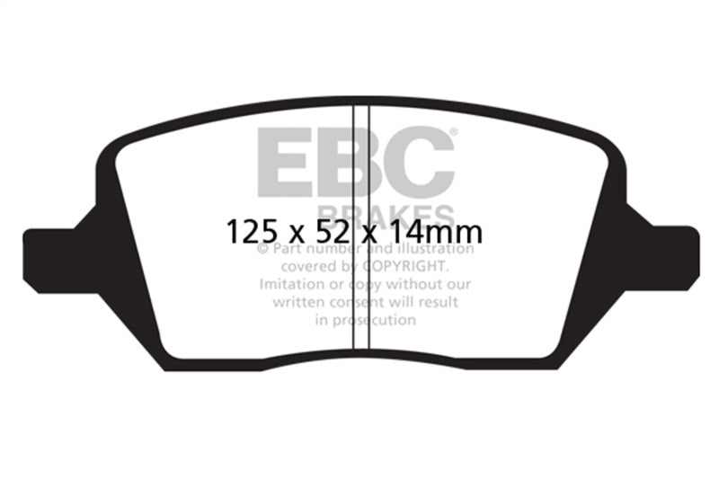 EBC 04-05 Buick Terraza 3.5 FWD Greenstuff Rear Brake Pads - DP61737 for 2005-2008 Chevrolet Uplander - front view