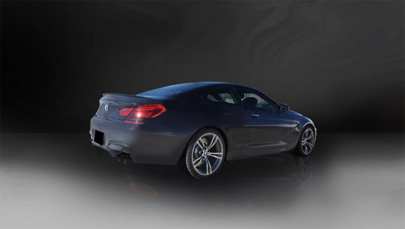 Corsa 2012-2017 BMW M6 F12 / F13 / F06 Black Sport Axle-Back Exhaust - 14929BLK for 2012-2018 BMW M6 - angle view