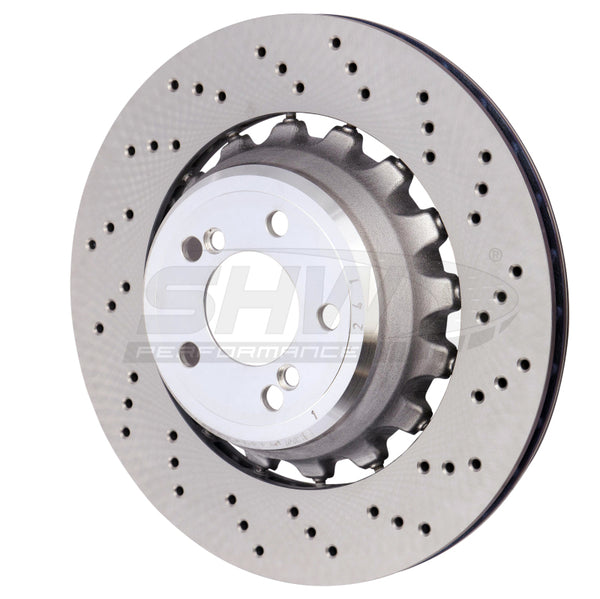 SHW 15-18 BMW X5 M 4.4L Right Rear Cross-Drilled Lightweight Brake Rotor (34212284904) - BRR48504 for 2015-2019 BMW X6 - fron