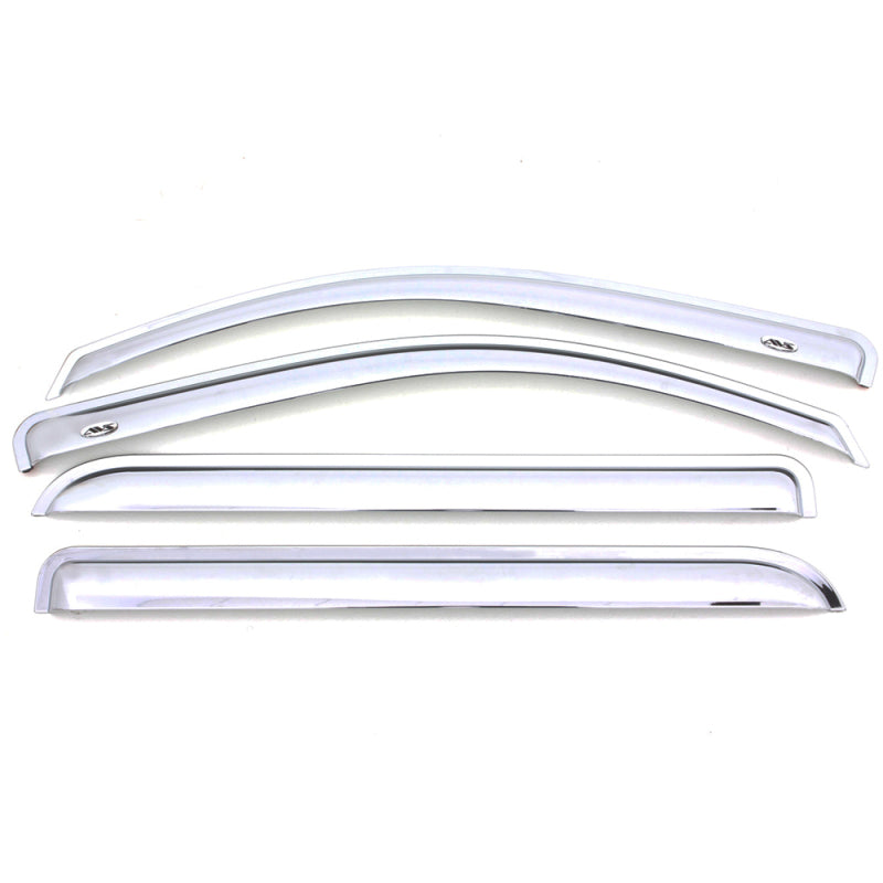 AVS 06-08 Lincoln Mark LT Ventvisor Outside Mount Front &amp; Rear Window Deflectors 4pc - Chrome - 684443