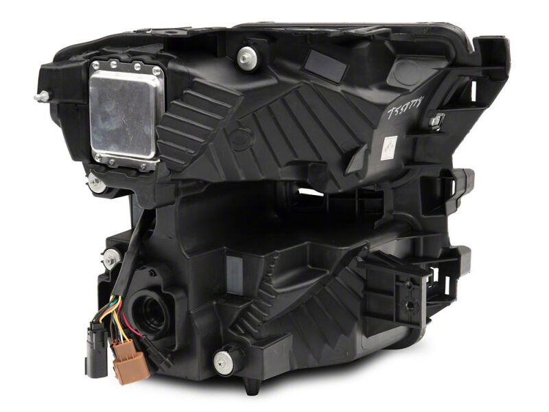 Raxiom 15-17 Ford F-150 LED Projector Headlights with LED Amber DRL- Black Housing- Clear Lens - T558778 - close-up view