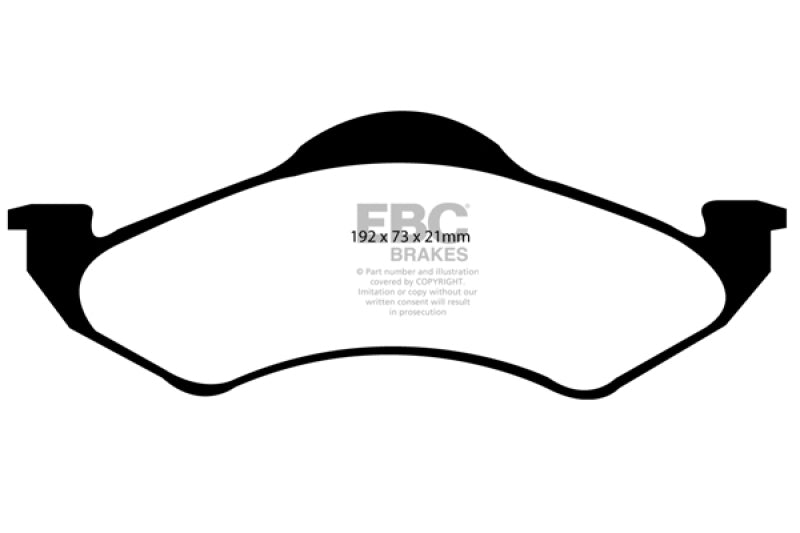 EBC 00-02 Dodge Dakota 2WD 2.5 Greenstuff Front Brake Pads - DP61318 for 2000-2002 Dodge Dakota - front view