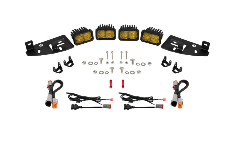 Diode Dynamics SSC2 LED Fog Pocket Kit for 2019-Present Ram - Yellow Sport - DD7623