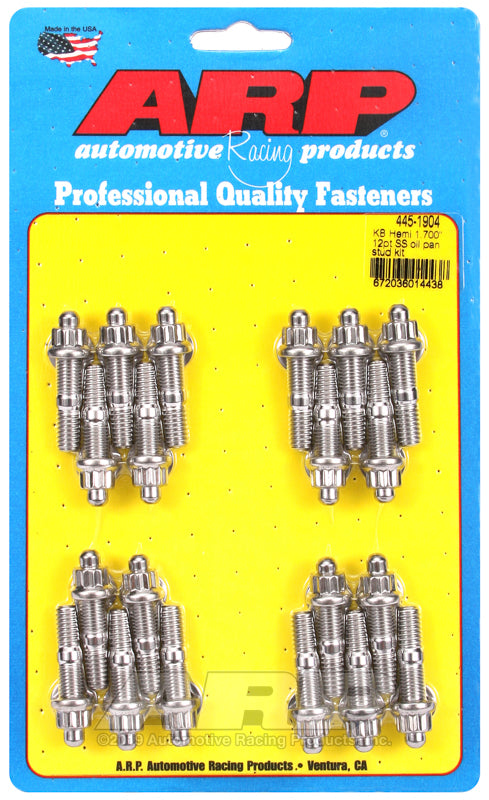 ARP KB Hemi 1.700in SS 12pt Oil Pan Stud Kit - 445-1904