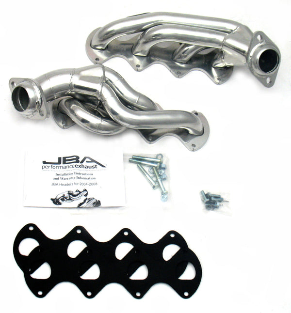 JBA 04-10 Ford F-150 5.4L 3V 1-5/8in Primary Raw 409SS Cat4Ward Header - 1676SJS for 2004-2010 Ford F 150 - front view