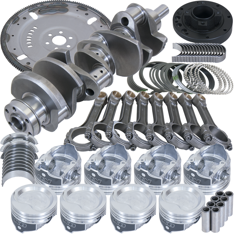 Eagle Ford 351W 4.000in Crank 6.200in I-Beam Rods 4.030in Pistons 164 Tooth FP Balanced Assembly - B1652403064 - front view