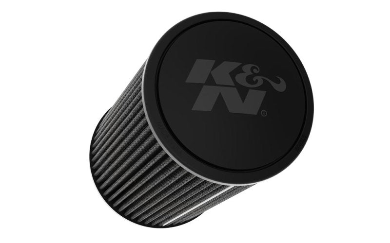 K&N Universal Round Clamp-On Air Filter 3in ID 9in Height 6in Base OD 5.25 Top OD - RU-3109HBK by K&N Engineering - front vie