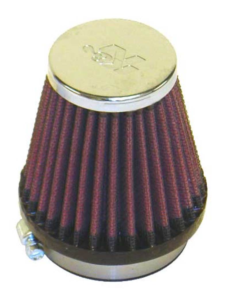 K&N Universal Chrome Filter 2 1/8 inch FLG / 3 inch Bottom / 2 inch Top / 3 inch Height - RC-2330 by K&N Engineering - front 