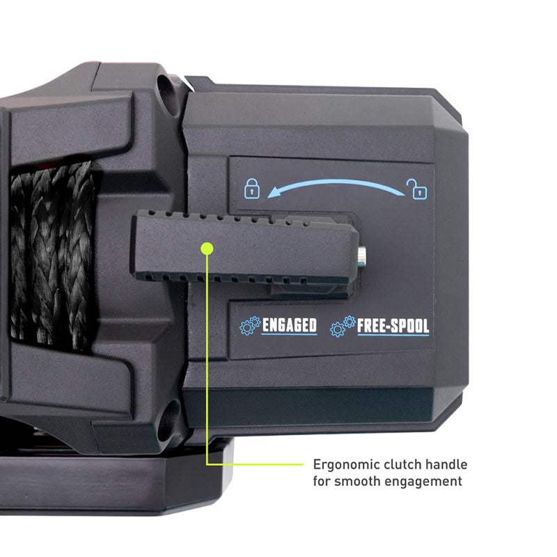 Borne Off-Road 12K Winch - Black Synthetic Rope - BNWN-12-SBK