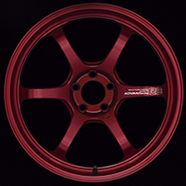 Advan R6 18x8.0 +45 5-120 Racing Candy Red Wheel - YA68G45WCR by Advan