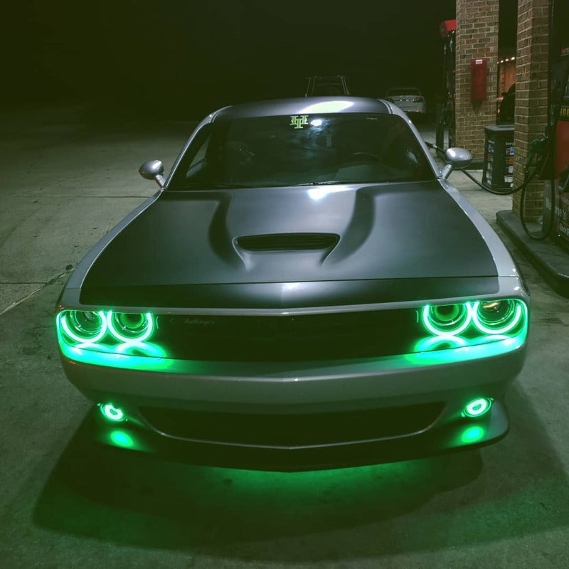 Oracle 15-21 Dodge Challenger Waterproof LED Fog Light Halo Kit - ColorSHIFT SEE WARRANTY - 1236-333