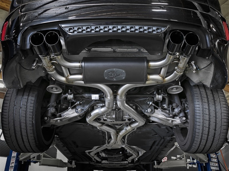 aFe MACH Force-Xp 3.5in. 304 SS C/B Exhaust System 15-18 BMW X5 M (F85) V8-4.4L (tt) - Black Tip - 49-36341-B