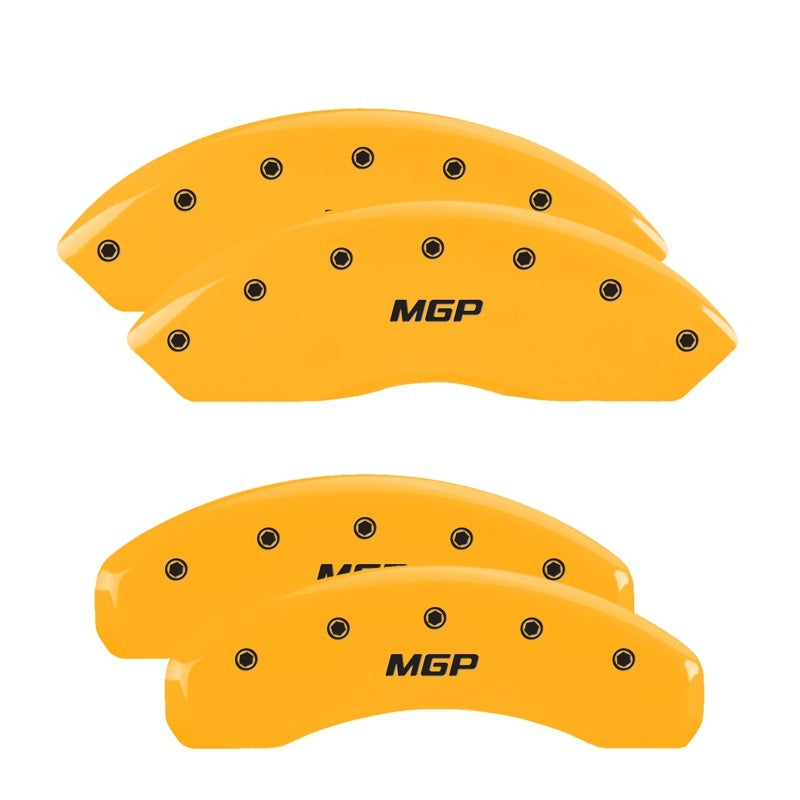 MGP 4 Caliper Covers Engraved Front &amp; Rear MGP Yellow finish black ch - 36007SMGPYL