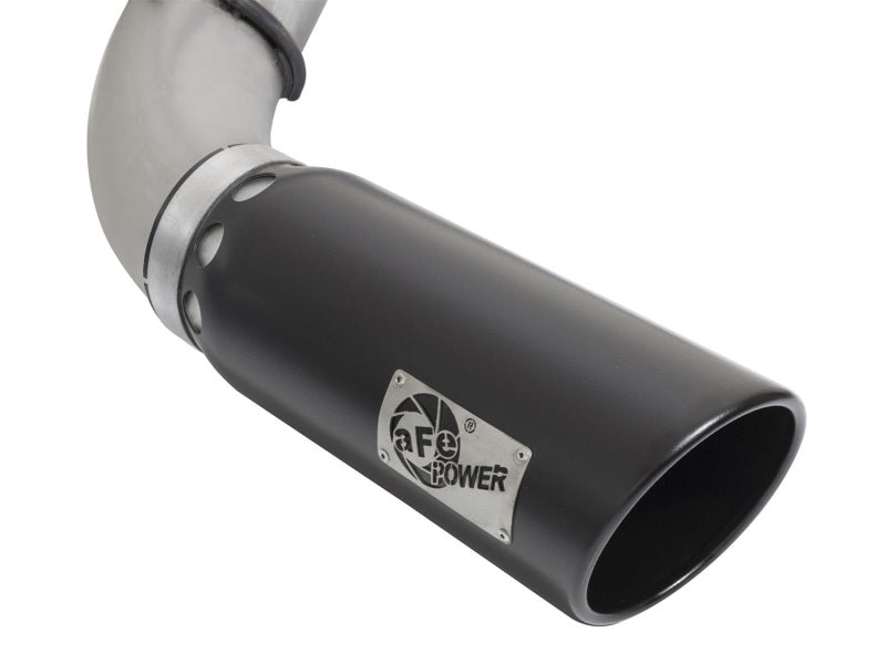 aFe LARGE BORE HD 5in DPF-Back SS Exhaust w/ Black Tip 2016 Nissan Titan 5.0L V8 (td) CC SB - 49-46112-B