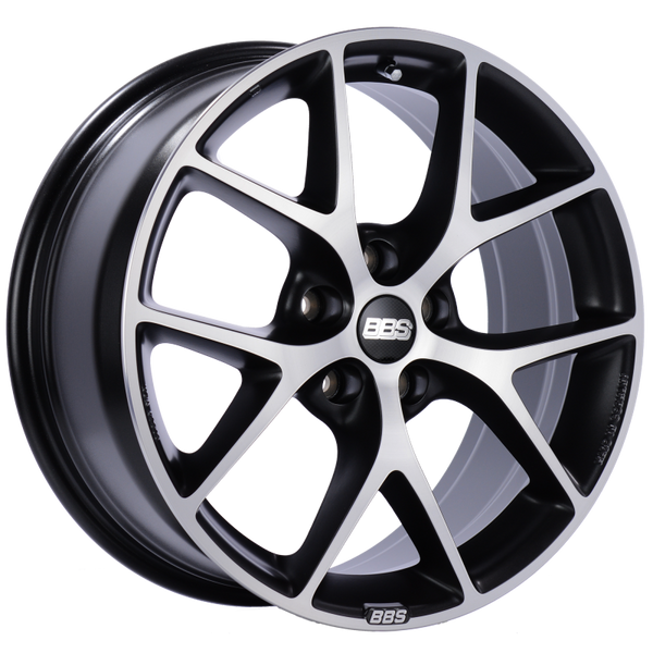 BBS SR 18x8 5x120 ET32 Satin Black Diamond Cut Face Wheel -82mm PFS/Clip Required - SR019VGPK by BBS